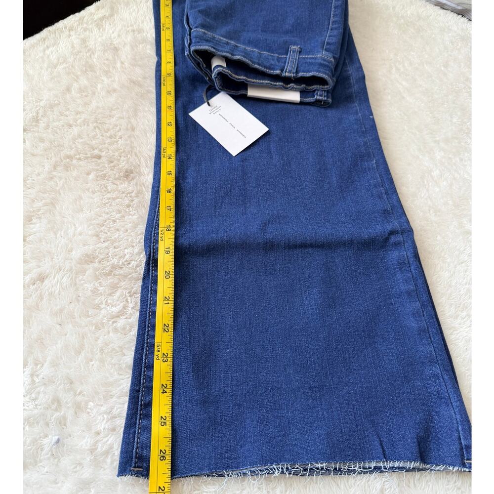 Zenana XL Dark Wash Raw Hem Wide Leg Crop Jeans NWT - Picture 4 of 8